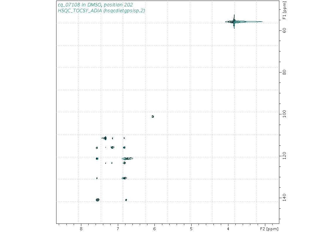 Spectrum for experiment #10: 2D 1H-13C HSQC-TOCSY-ADIA