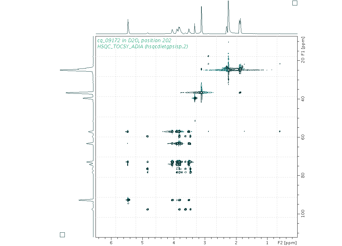Spectrum for experiment #10: 2D 1H-13C HSQC-TOCSY-ADIA