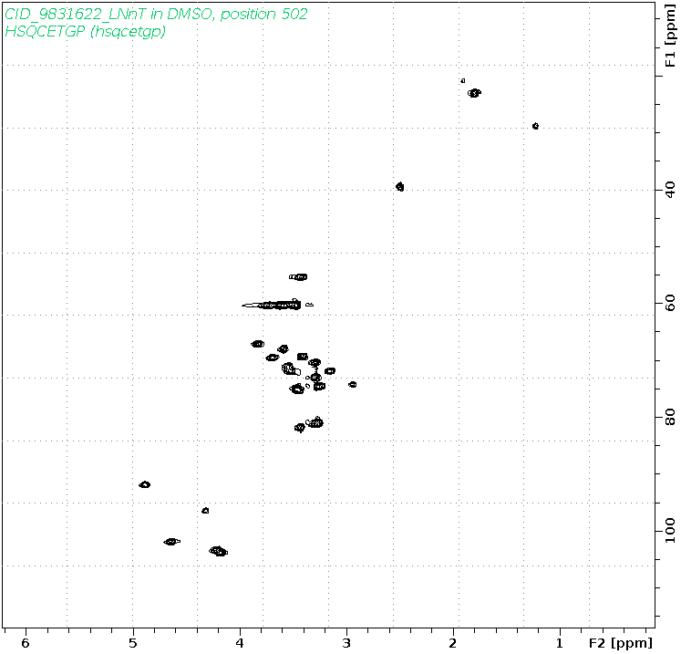 Spectrum for experiment #16: 2D 1H-13C HSQC